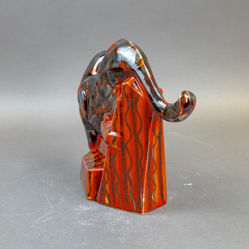 19 - Anita Harris, stunning black & grey Cougar figurine with reactive glazes. Gold signed. H28cm