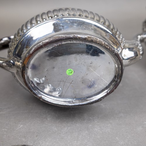 31 - Late 19th/early 20th century ceramic chrome Lustre glaze tea pot, covered hexagonal, fluted sugar bo... 