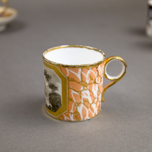 44 - A collection of 18th and 19th century porcelain coffee cans in various patterns from different manuf... 