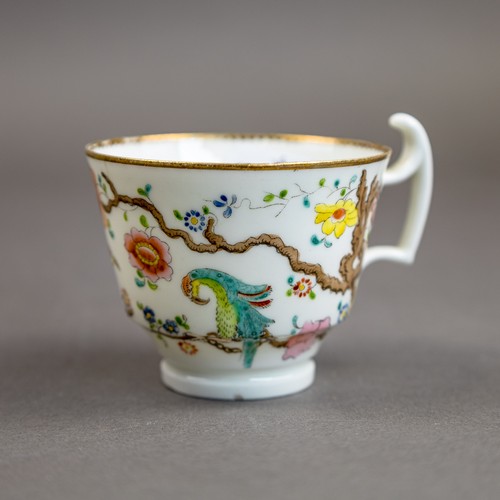 57 - A collection of 19th century porcelain tea cups in various patterns from different manufacturers, de... 