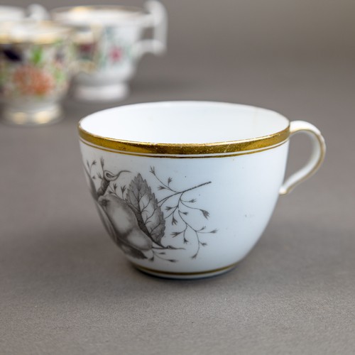 60 - A collection of 19th century porcelain tea cups in various patterns from different manufacturers, de... 