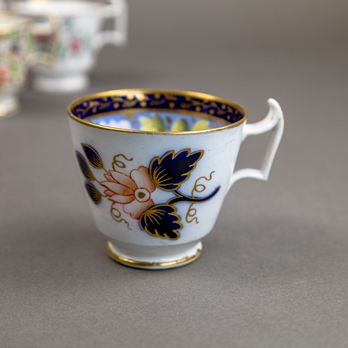 60 - A collection of 19th century porcelain tea cups in various patterns from different manufacturers, de... 