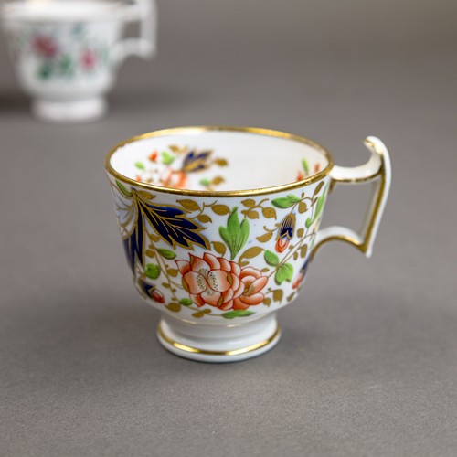 60 - A collection of 19th century porcelain tea cups in various patterns from different manufacturers, de... 