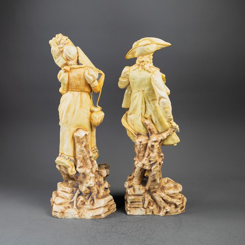 Two 19th century Bohemian figures, a male & female by the Alfred ...