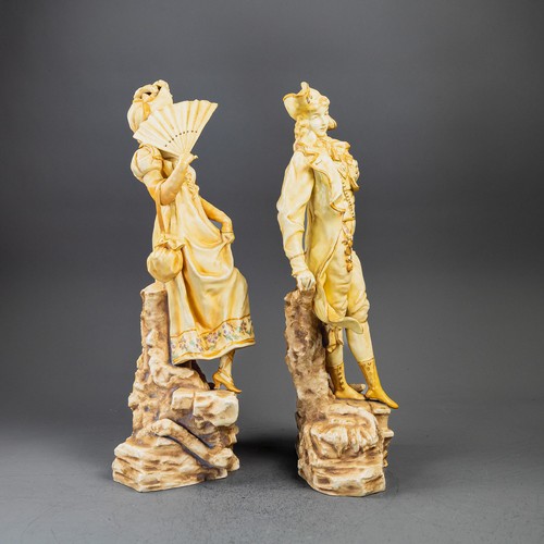 Two 19th century Bohemian figures, a male & female by the Alfred ...