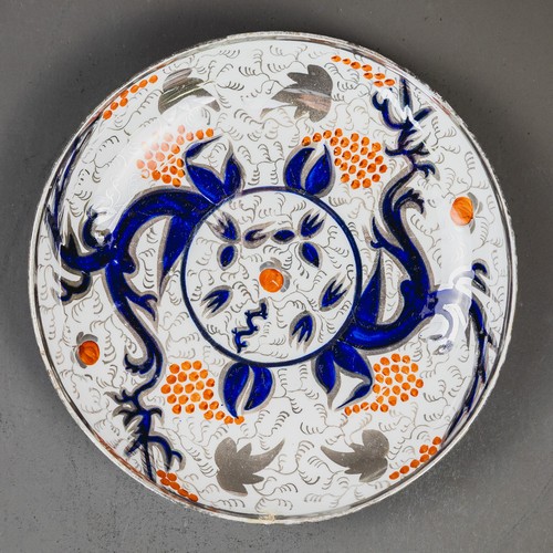 A small collection of 19th century English porcelain silver resist ...