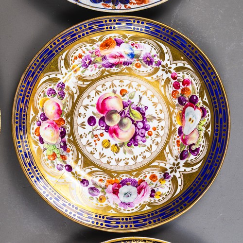 Six English porcelain plates, all early 19th century, various ...