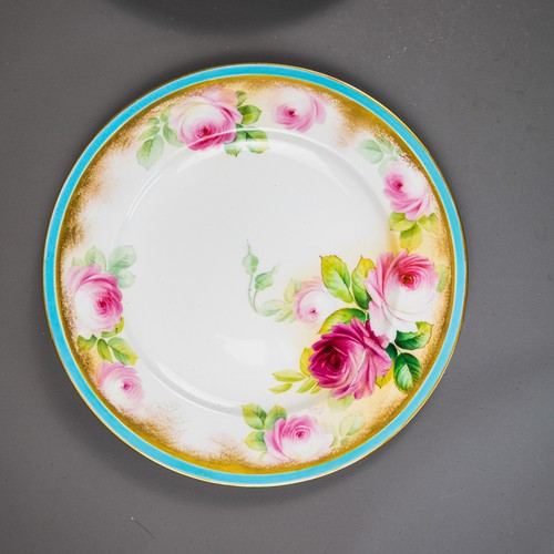 George Jones & Son Crescent China gilded cabinet plates, each floral ...