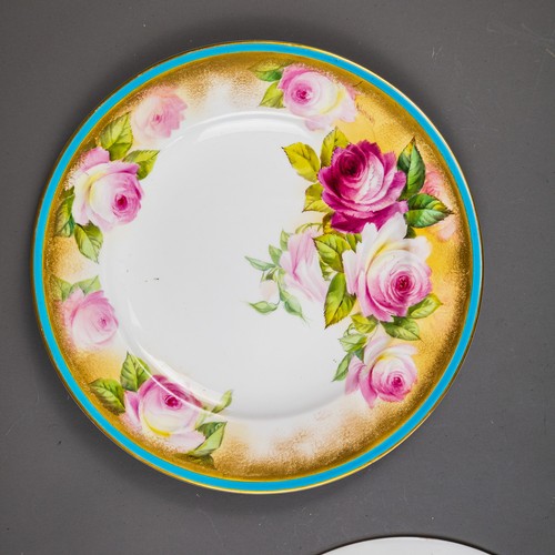 George Jones & Son Crescent China gilded cabinet plates, each floral ...