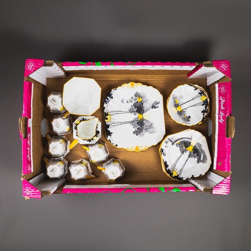 Shelley tea set in the Queen Anne shape, pattern no:-11678, consisting ...