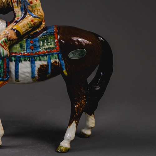 A Beswick Mounted Indian Chief, model number 1391, in usual colours, h ...