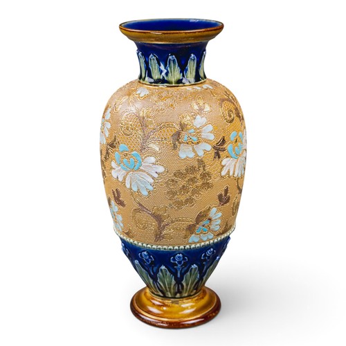 A Doulton Lambeth Slaters vase, typically decorated with a floral ...
