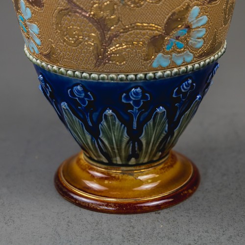 A Doulton Lambeth Slaters vase, typically decorated with a floral ...