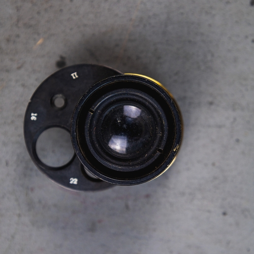 Voightlander Anastigmat II brass 136mm f/1.8 lens with a rotary wheel ...