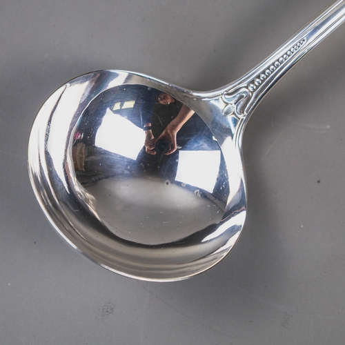 Large silver ladle, Birmingham 1871, L.34cm, 293.2g.