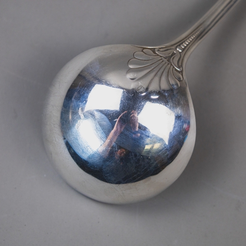 Large silver ladle, Birmingham 1871, L.34cm, 293.2g.