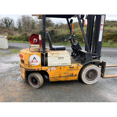 264 - 2 Half ton Mitsubishi Gas forklift 
White Solid wheels 
Good breaks 
Everything working perfectly so... 