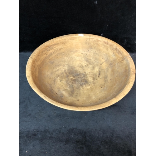 105 - Large Irish wooden butter bowl 43cm diameter