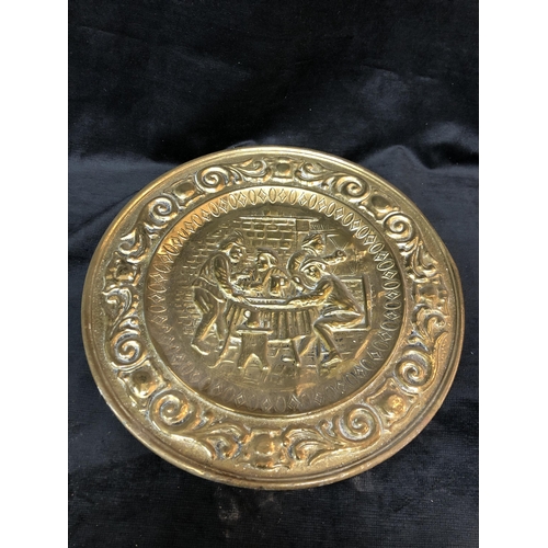 13 - Circular brass plaque 41cm diameter