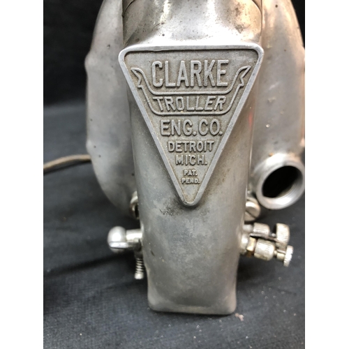 150 - Rare, The Clarke troller USA outboard engine with box & spare parts, perfect working order.