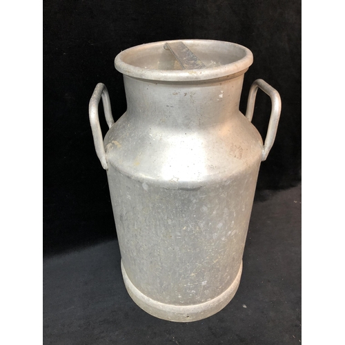 152 - Aluminium creamery can with lid, perfect condition 49cm high