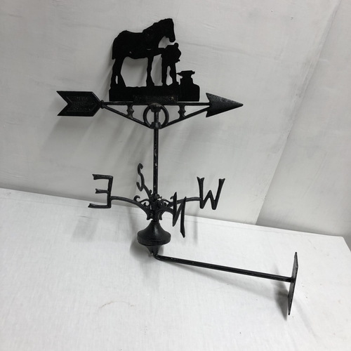 189 - Iron weather vane, Blacksmiths profile 60cm high