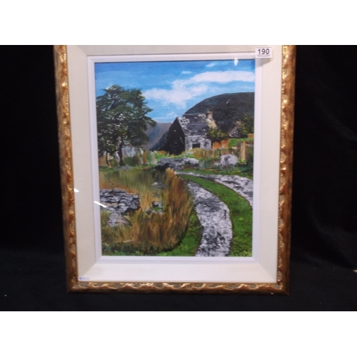 190 - Gilt framed oil painting by T. Ryan