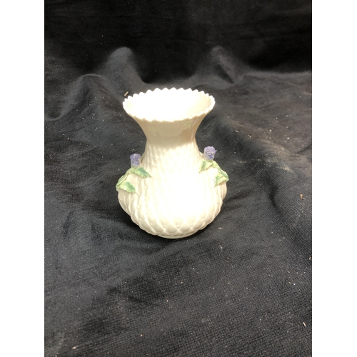 50 - Belleek thistle vase 13cm high