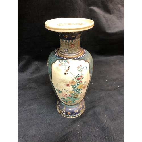 54 - Victorian pottery vase 31cm high damaged