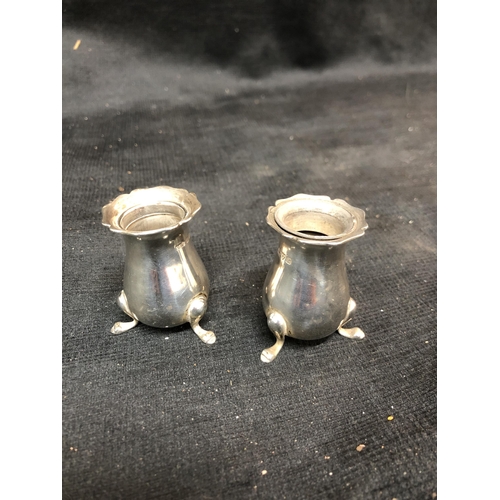 60 - Two small silver pots Chester 5cm high