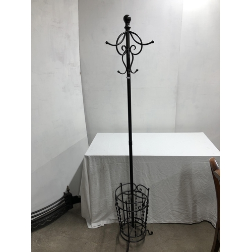 64 - Tall metal hat, coat & umbrella stand 180cm high