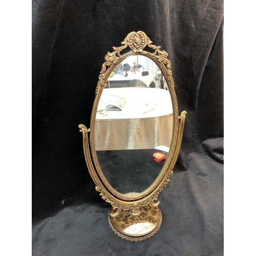 83 - Tall oval dressing mirror 66cm high