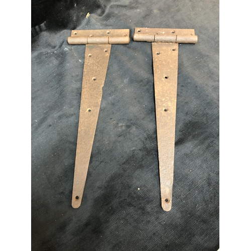 92 - Pair of long barn door hinges 51cm long