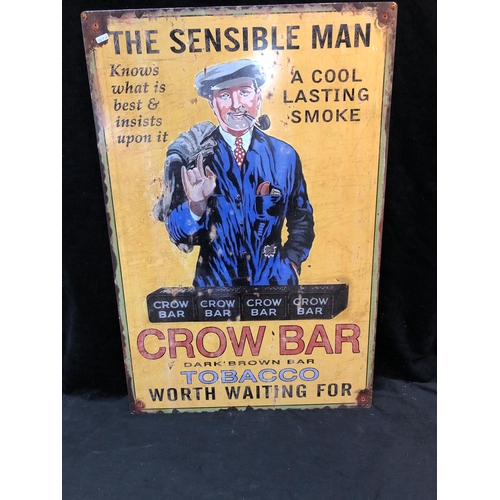 95 - Sensible man tinplate sign 91cm high X 61cm wide