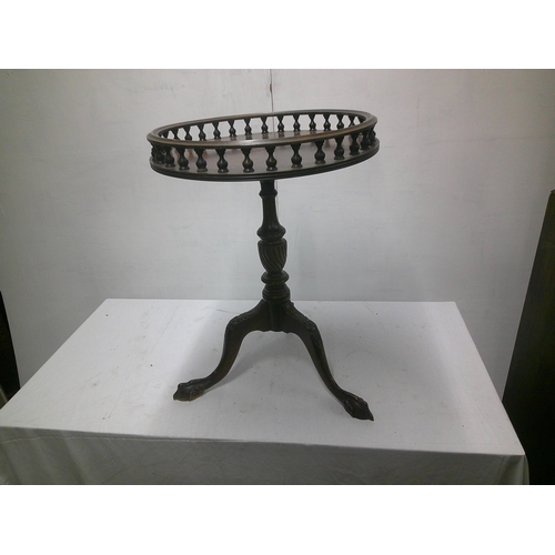 189 - Victorian side table with gallery 64cm high X 46cm diameter