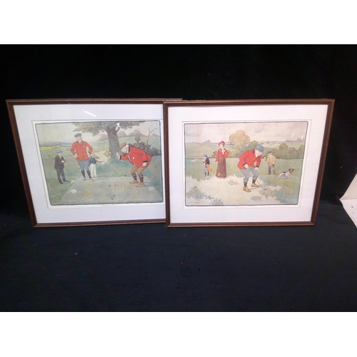 24 - Two golfing prints each 51cm X 42cm