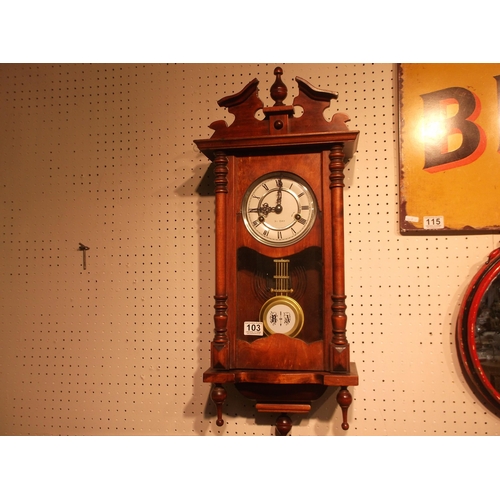 103 - Vienna wall clock spring driven pwo
