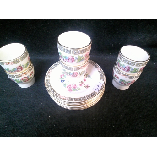107 - Six Arklow pottery egg cups & saucers