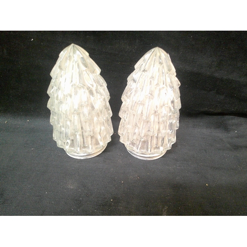 111 - Pair of glass Art-Deco lampshades