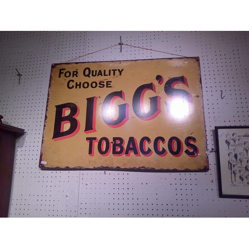 115 - Biggs tinplate tobacco sign