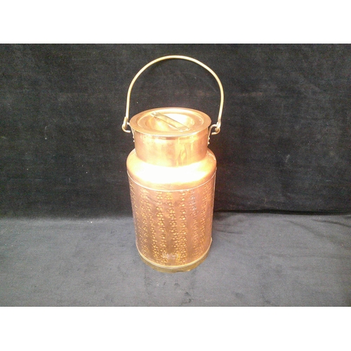 70 - Small Copper & brass milk can