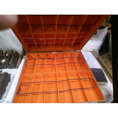 98 - Large sectioned sample case by A. Potterton Ltd 58cm X 55cm X 20cm