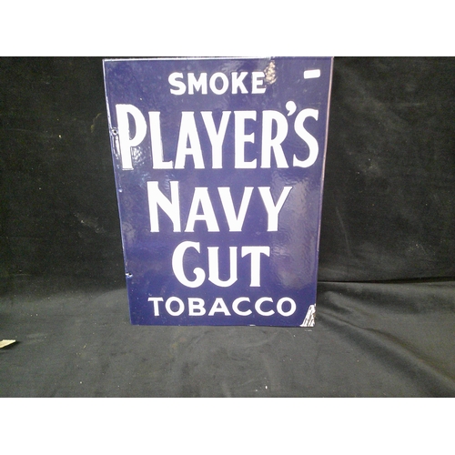 150 - Player's navy cut tobacco double sided sign 51cm X 38cm