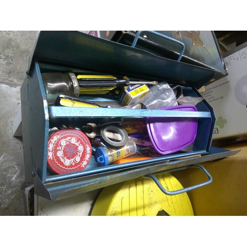 26 - Metal tool box & contents