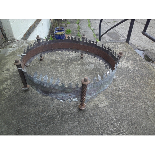 38 - Large metal outside fire surround 70cm diameter