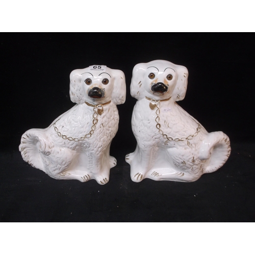 65 - Pair of Staffordshire dogs 34cm,