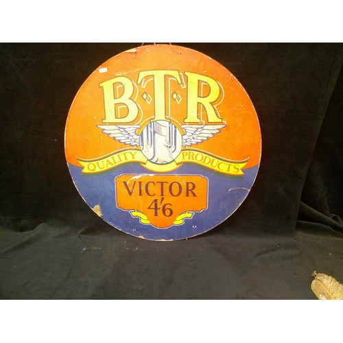 78 - Large circular BTR Victor sign cardboard 68cm diameter