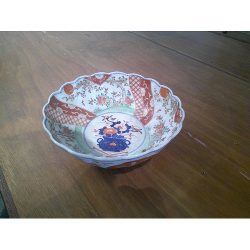 35 - Oriental pottery bowl 22cmD