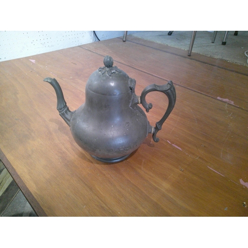 6 - Pewter teapot