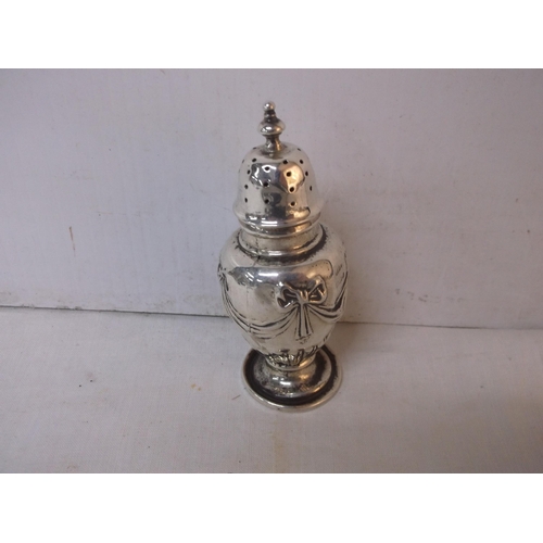 144 - Silver pepper pot 10cmH Birmingham 1909